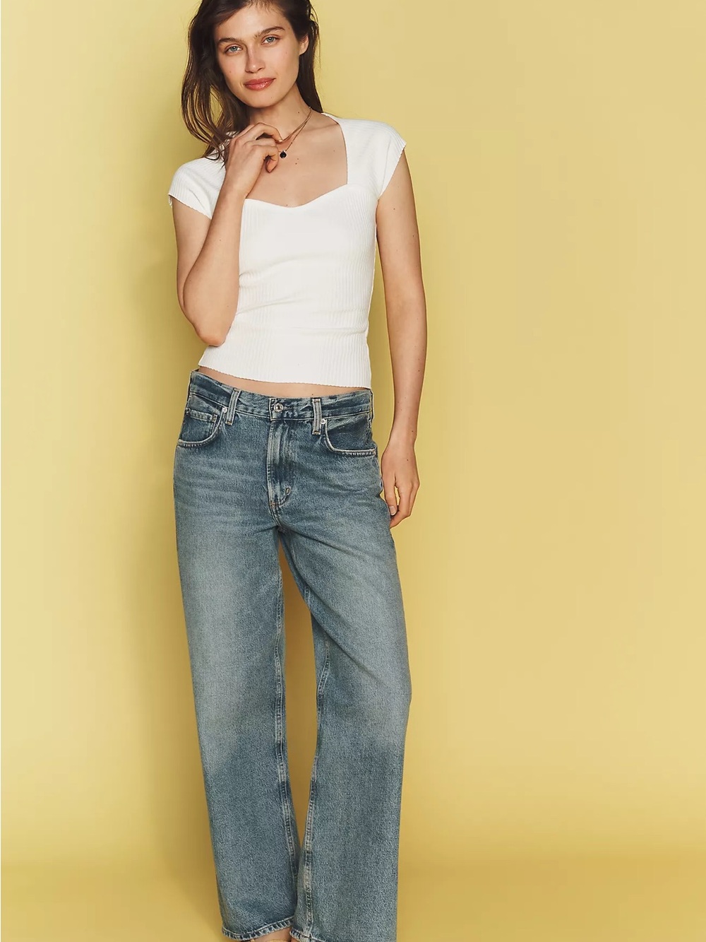 Maeve Ribbed Sweatheart Top